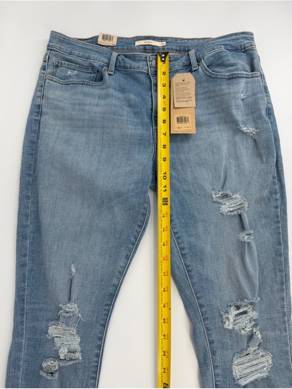 Levi’s 711 Skinny Ankle Jeans Women 16 W33 Distressed Stretch New - Picture 14 of 16